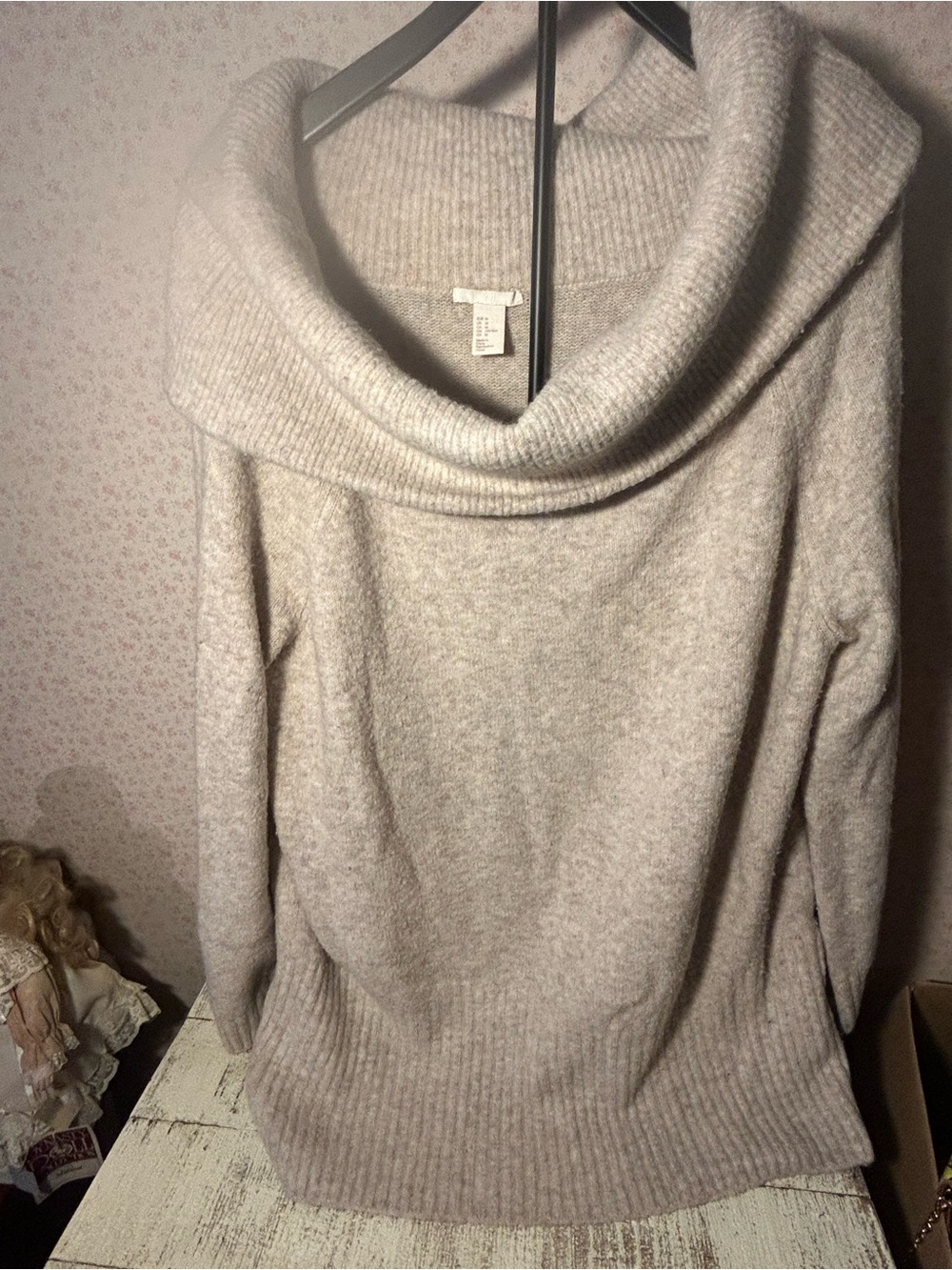 H&M Cream Cowl Neck Sweater